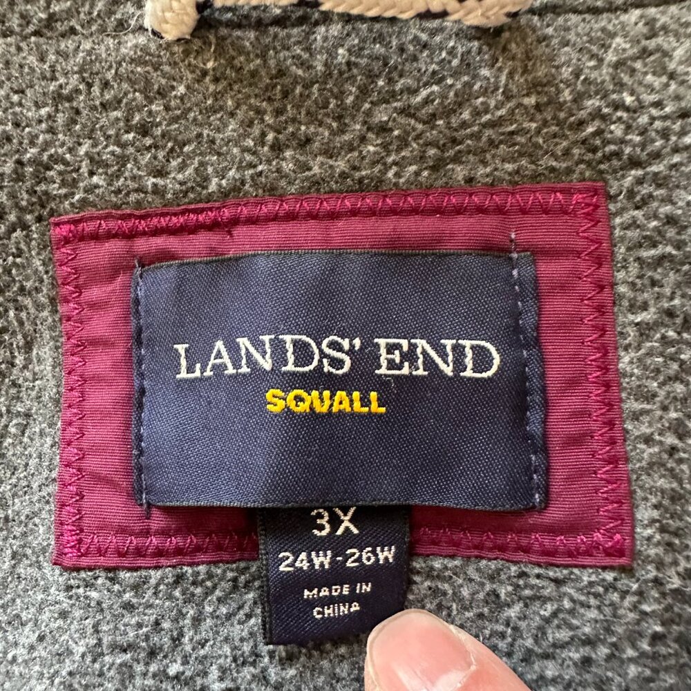 Lands End Jacket Womens 3X 24W-26W Squall Full Zip Hood Parka Nylon Waterproof - Picture 4 of 14